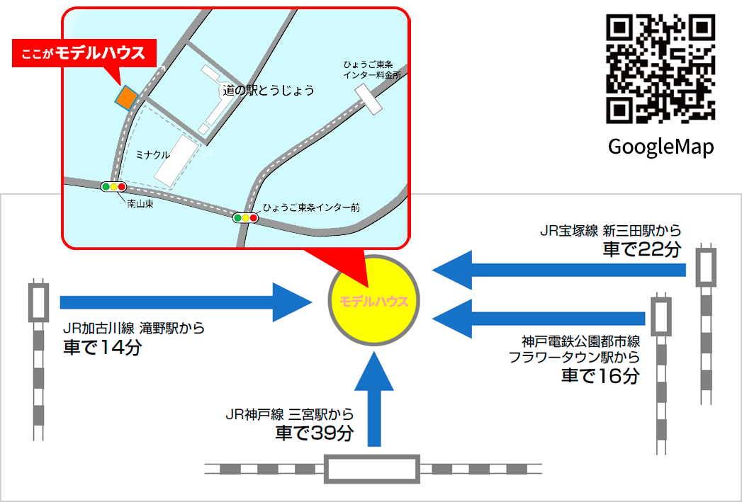 加東市モデルハウス案内地図