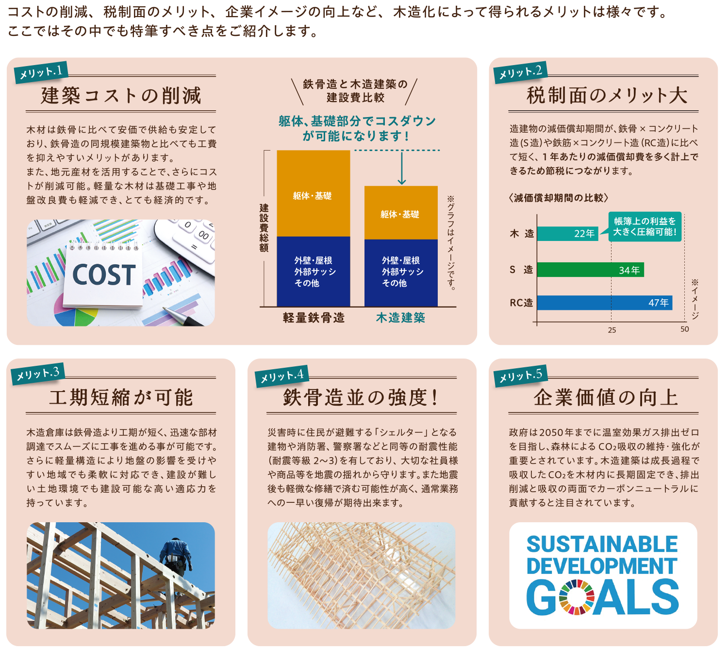 非住宅木造建築のメリットを教えて
